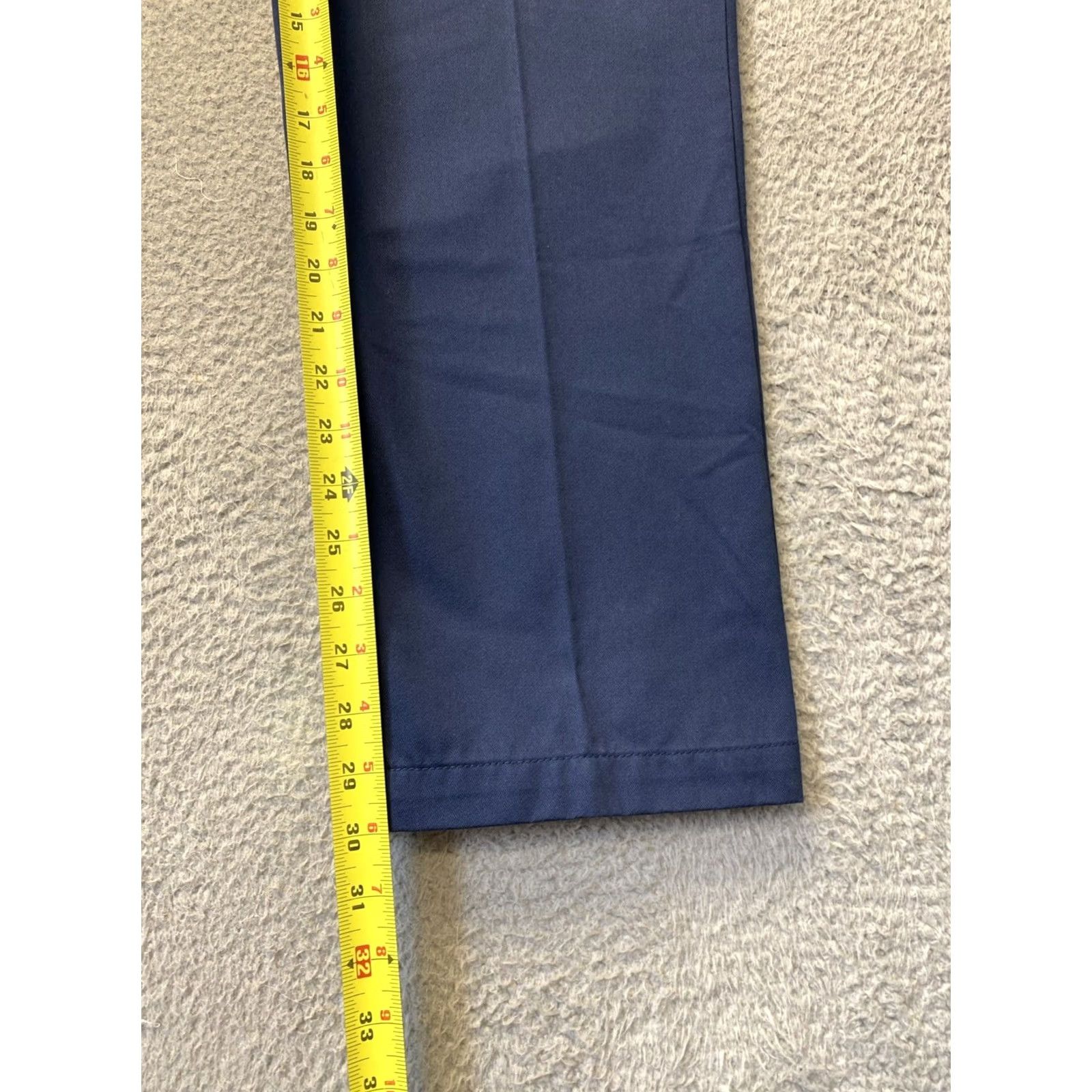 Izod VINTAGE Izod American Chino Pants Men's 40x30 Navy Chino Flat Front Straight Leg Regular Fit 40in Inseam Navy/Blue Mens Size US 40 / EU 56 - 5 Thumbnail