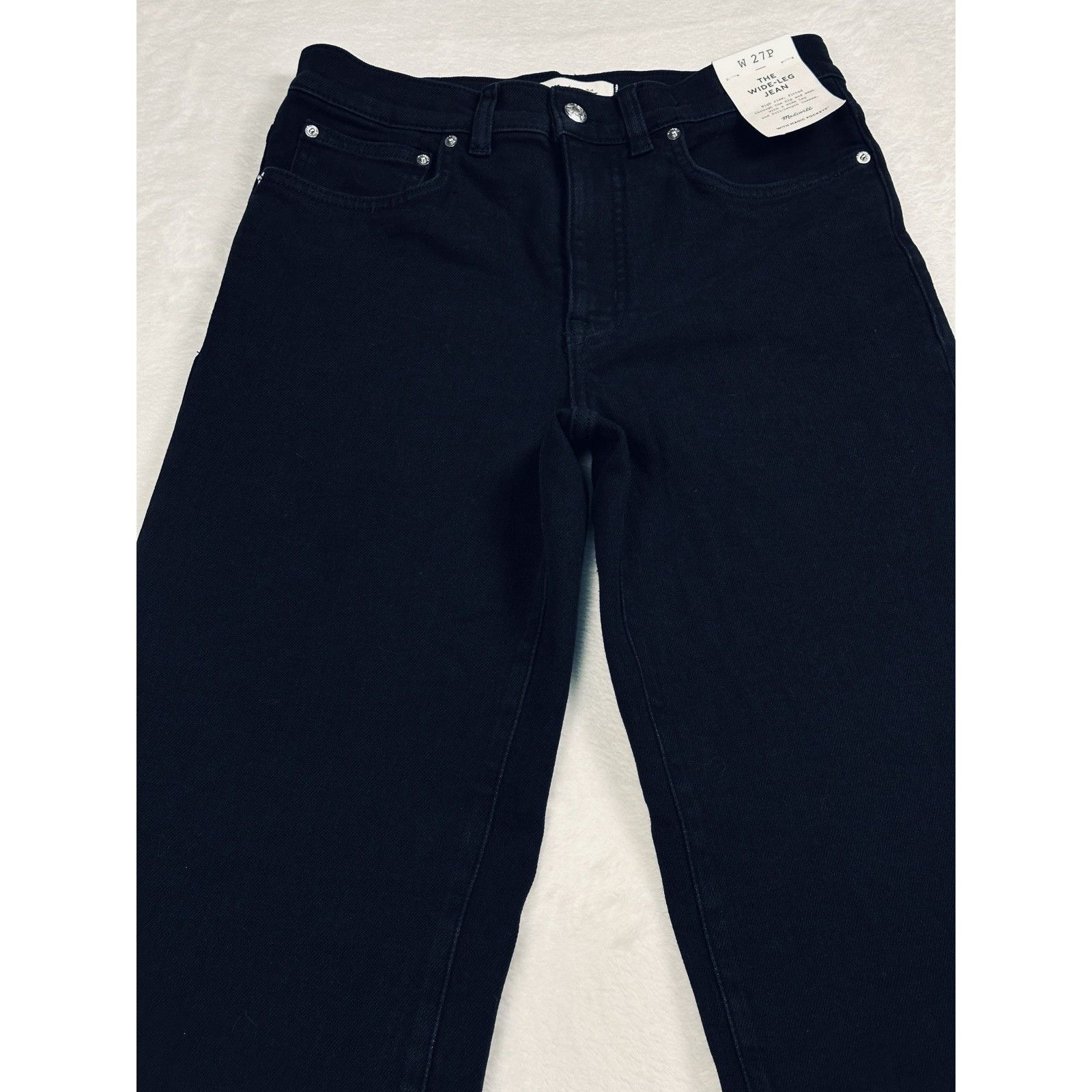Madewell Madewell The Wide-Leg Jean Black Petite 27P High Rise Size 27" / US 4 / IT 40 - 3 Thumbnail