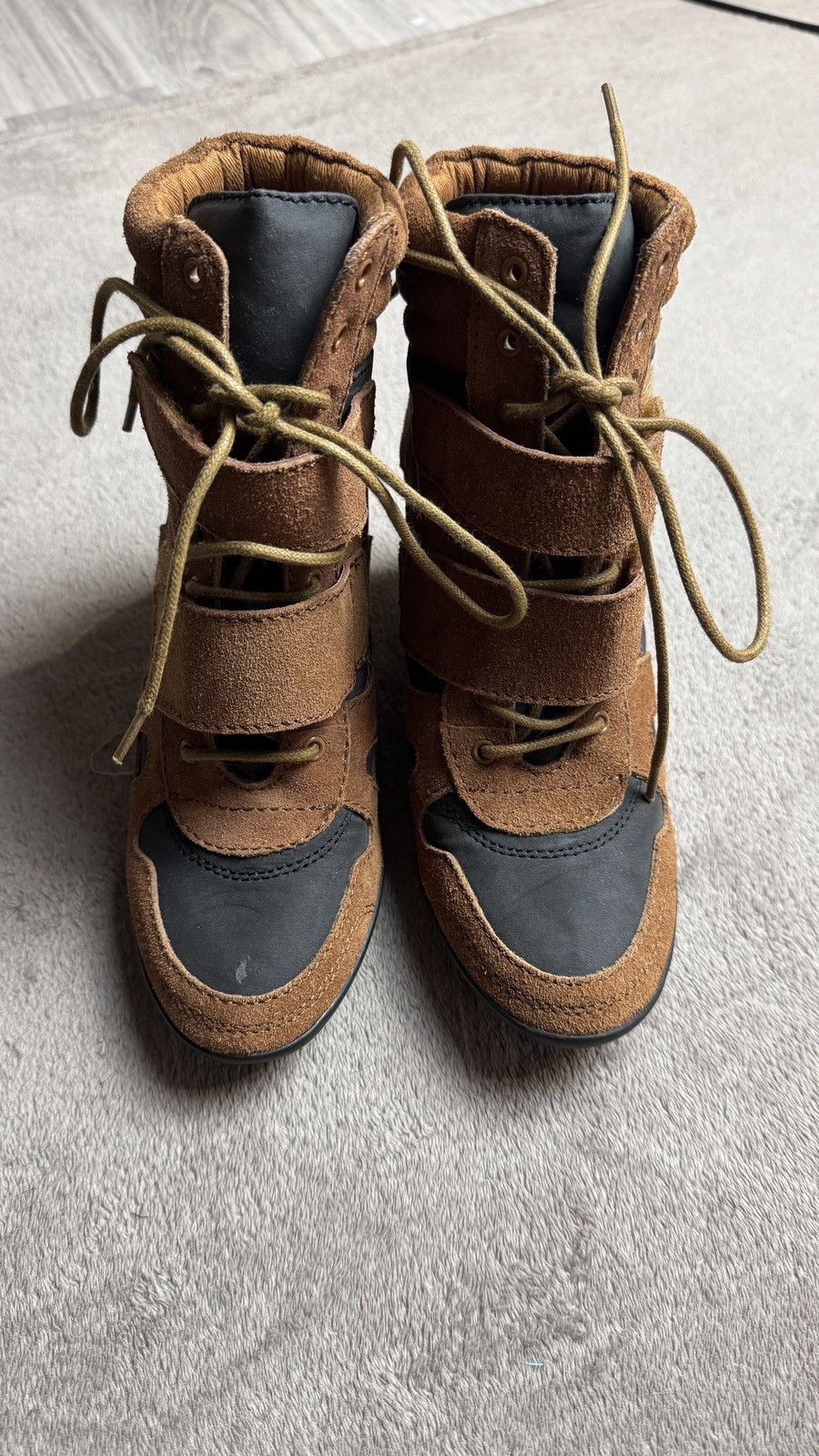 Isabel Marant Y2K Hi Top Wedge Suede Sneakers Bekket Style isabel marant Size US 7 / IT 37 - 6 Thumbnail
