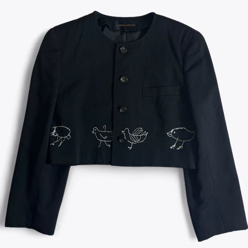Other Comme Des Garcons Bird embroidered collarless coat Size S / US 4 / IT 40 - 1 Thumbnail