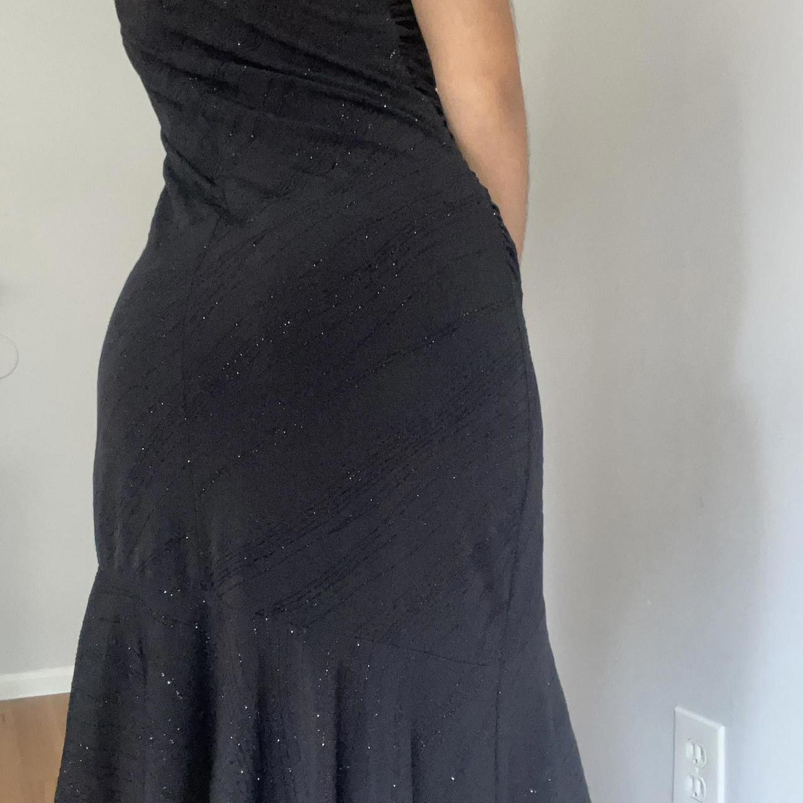 Other Black strapless midi dress with silver glitter Size L / US 10 / IT 46 - 6 Thumbnail
