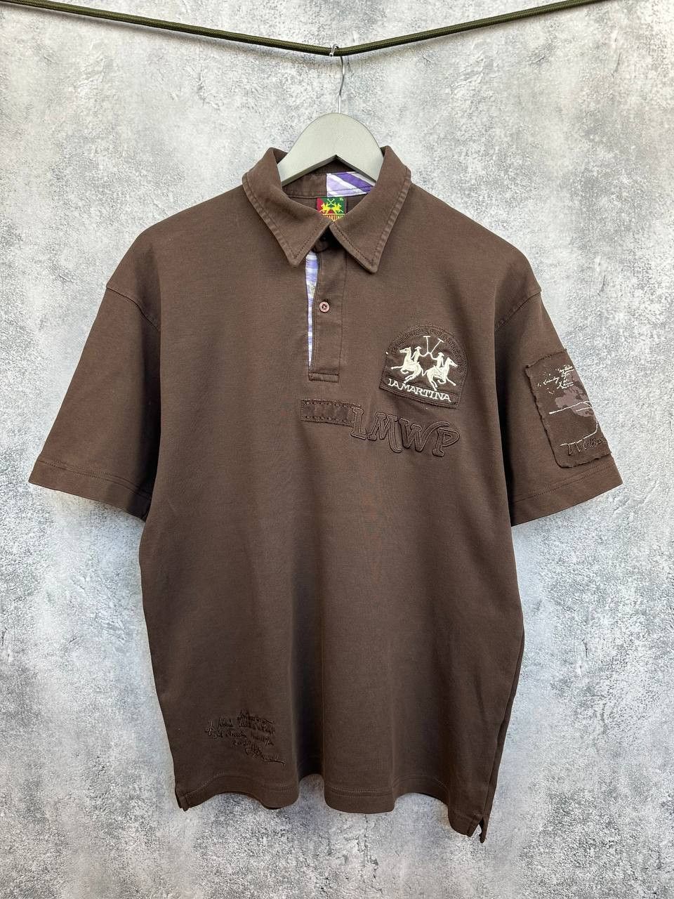 La Martina La Martina Polo Shirt LMWP Embroidered Logo & Patch Details Size US XL / EU 56 / 4 - 1 Thumbnail