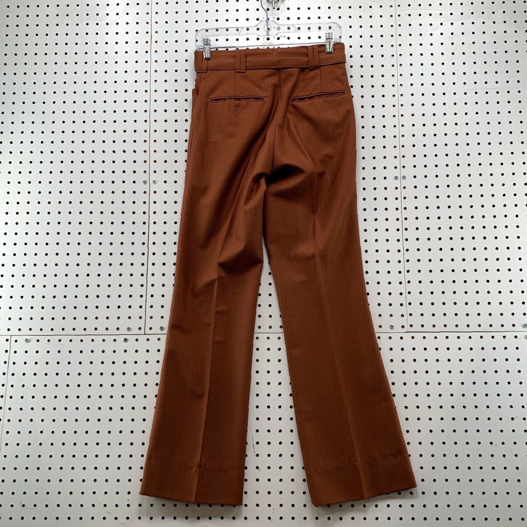 Vintage VINTAGE 70s Mens Mod Disco Pants 28x31 Brown Belted Flare Trousers Falcon Zip Pants Size US 28 / EU 44 - 7 Thumbnail