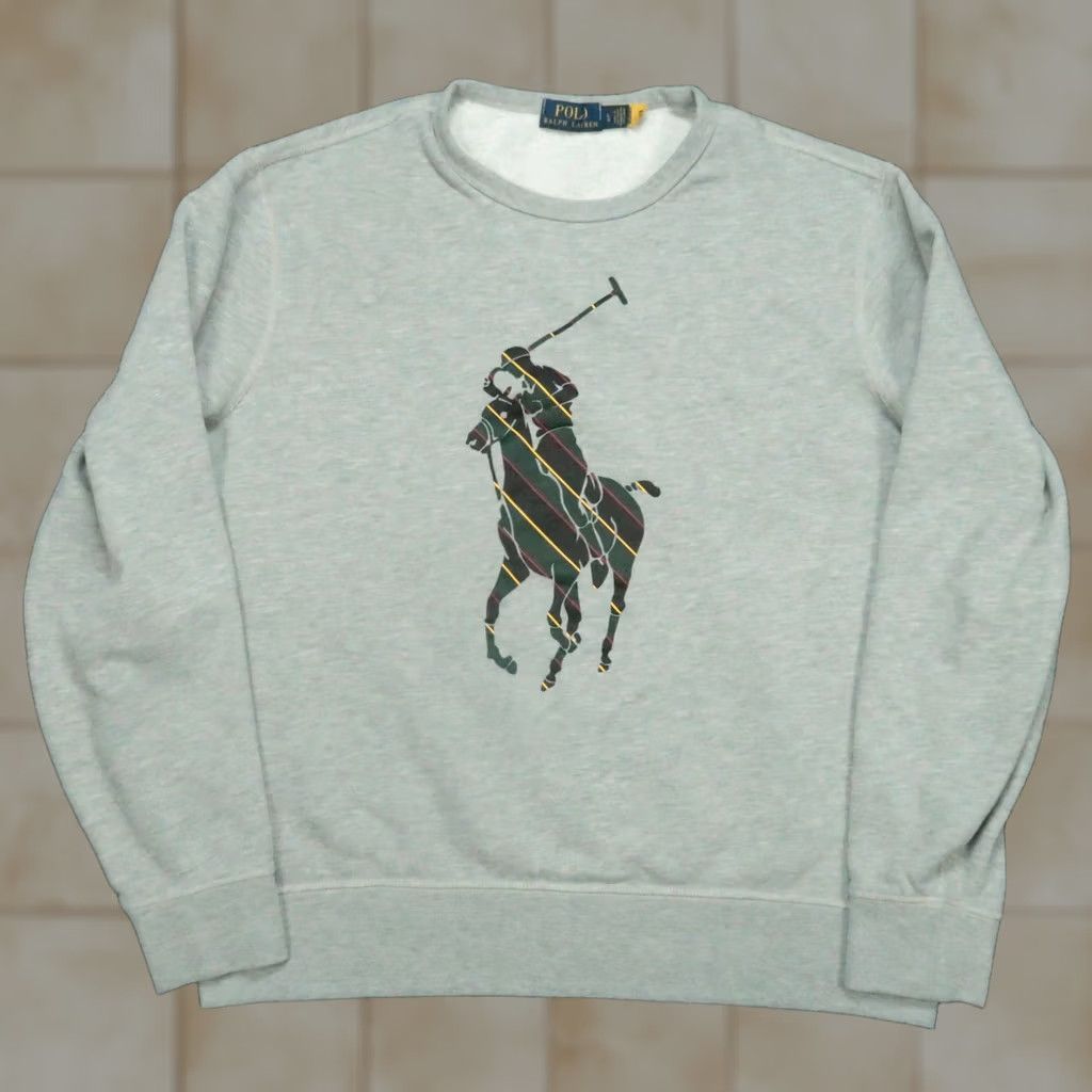 Polo Ralph Lauren Polo Ralph Lauren Sweatshirt Mens Large Gray Big Pony Logo Crewneck Pullover Shirt Size US L / EU 52-54 / 3 - 1 Thumbnail