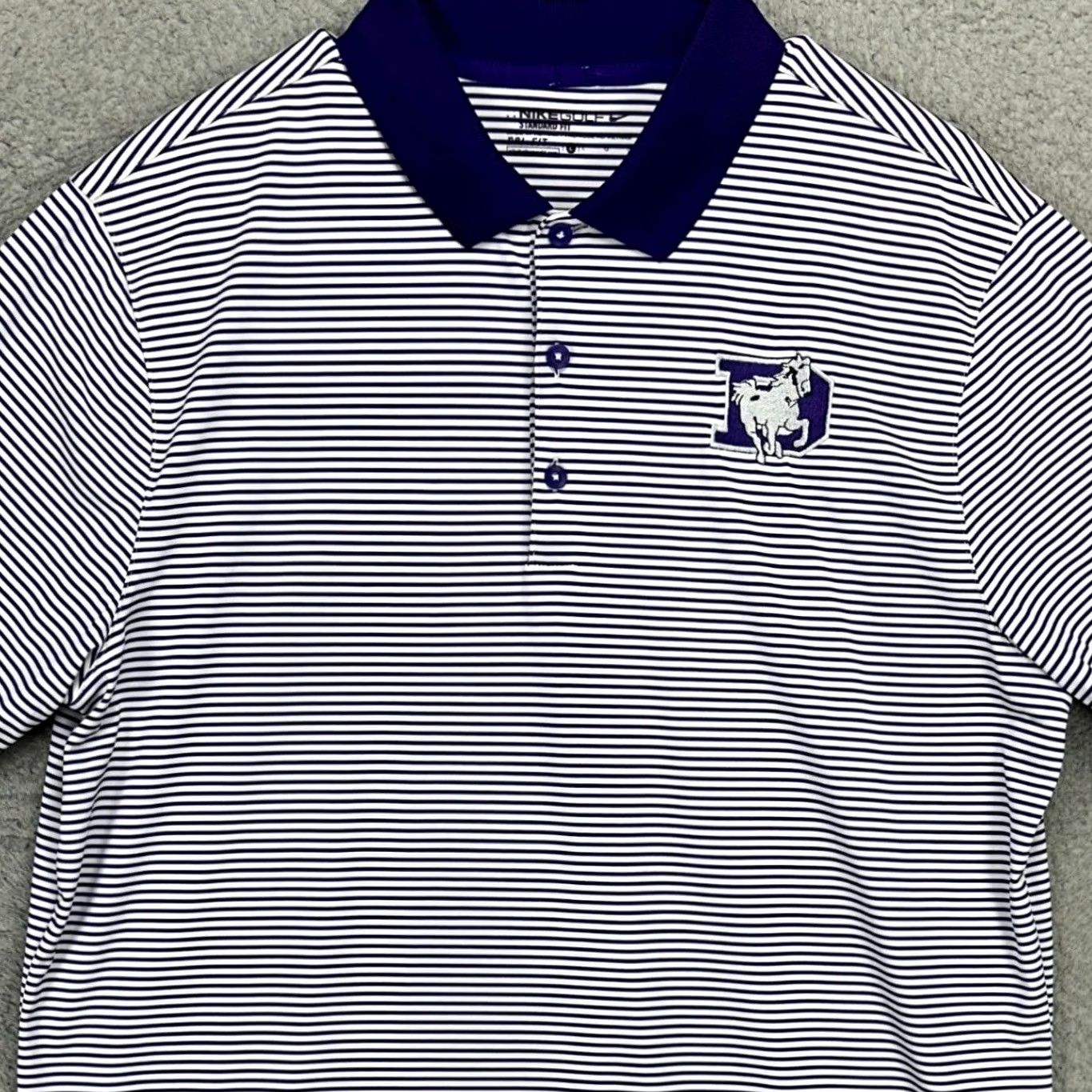 Nike Nike Golf Polo Shirt Mens Large Dri-Fit Purple White Striped Rugby Performance Size US L / EU 52-54 / 3 - 2 Thumbnail