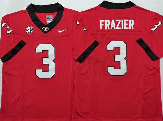 Men's Georgia Bulldogs 3 Nate Frazier Red Jersey