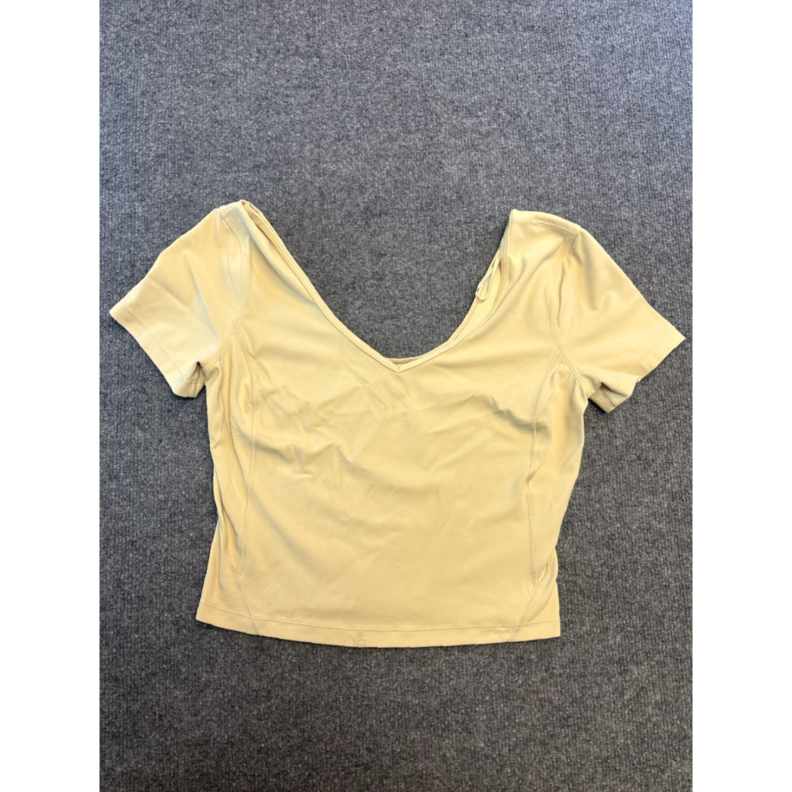 Lululemon Lululemon Align Tee Nulu Cropped Slim Fit - Pink Clay - V-Neck - Short Sleeve - Gym & Training Yoga Athleisure Top - Regular Size 10 Womens Size L / US 10 / IT 46 - 2 Thumbnail
