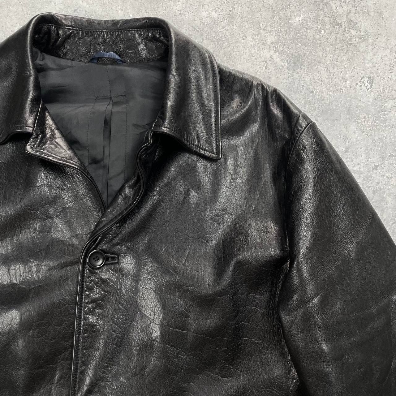 Kenzo Vintage Kenzo Homme Mid-Length Calf Leather Jacket Black L Size US L / EU 52-54 / 3 - 11 Thumbnail