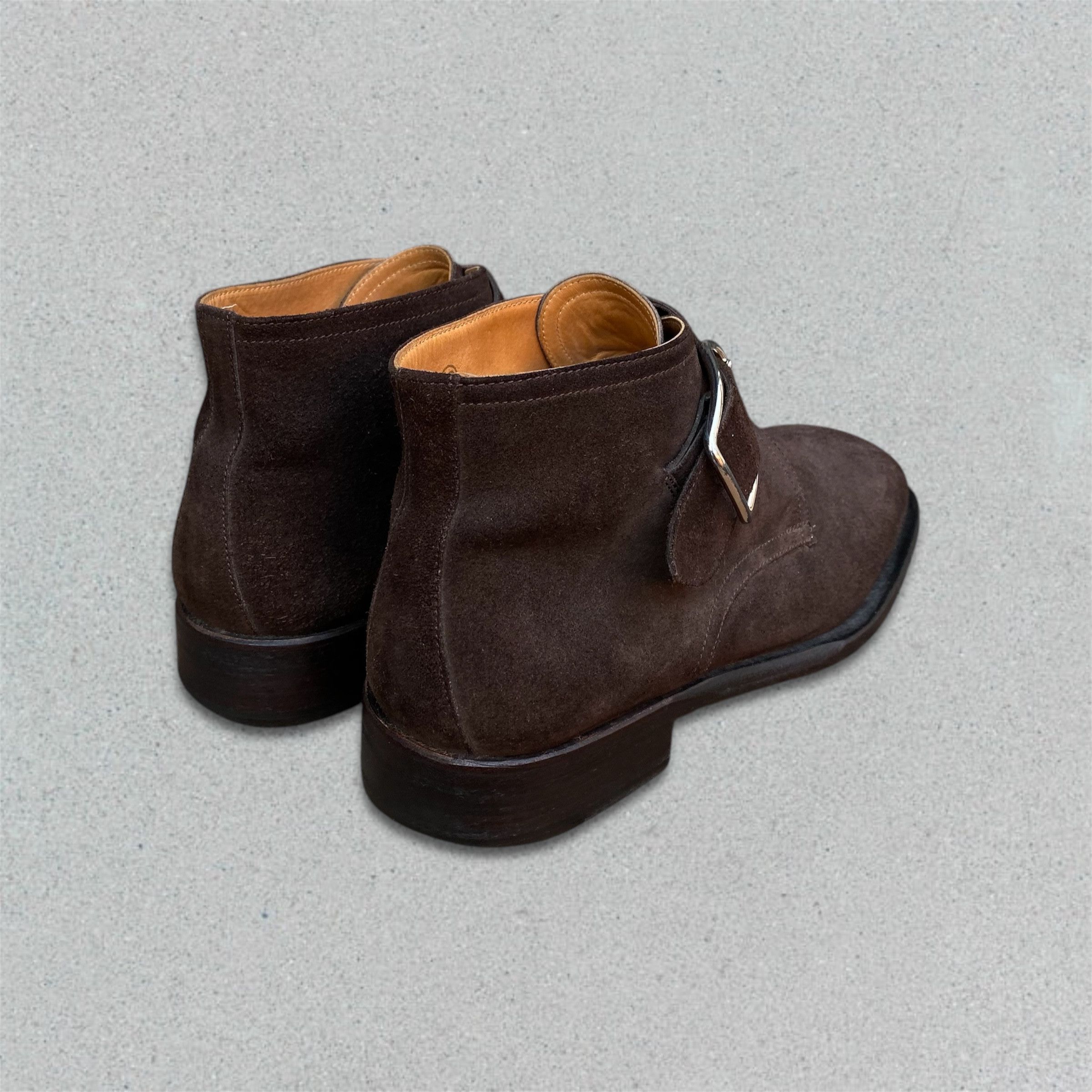 Hermes HERMÈS FINE SUEDE SINGLE MONK STRAP BOOTS Size US 8.5 / EU 41-42 - 2 Thumbnail