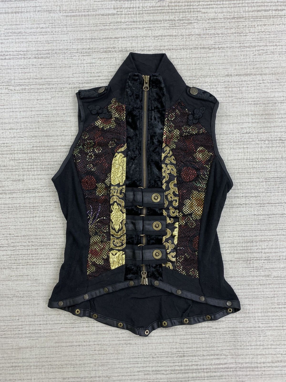 If Six Was Nine 🔥Rare Vintage Ozz Oneste Dragon Printed Bondage Punk Jacket Size XS / US 0-2 / IT 36-38 - 6 Thumbnail