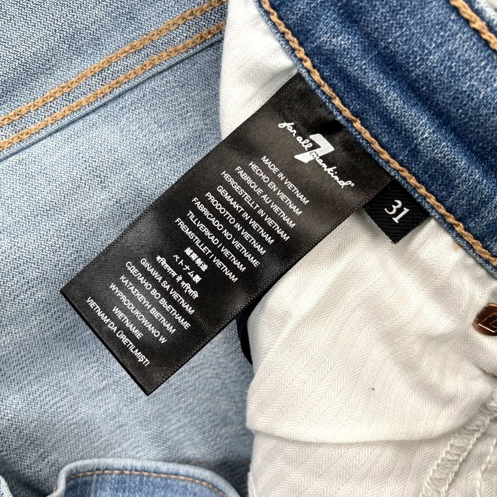 7 For All Mankind 7 For All Mankind Jeans Womens 31 Blue Tapered Leg Whisker Denim Cotton Stretch Regular 5-Pocket Mens? Womens Size 24" / US 00 / IT 34 - 4 Thumbnail
