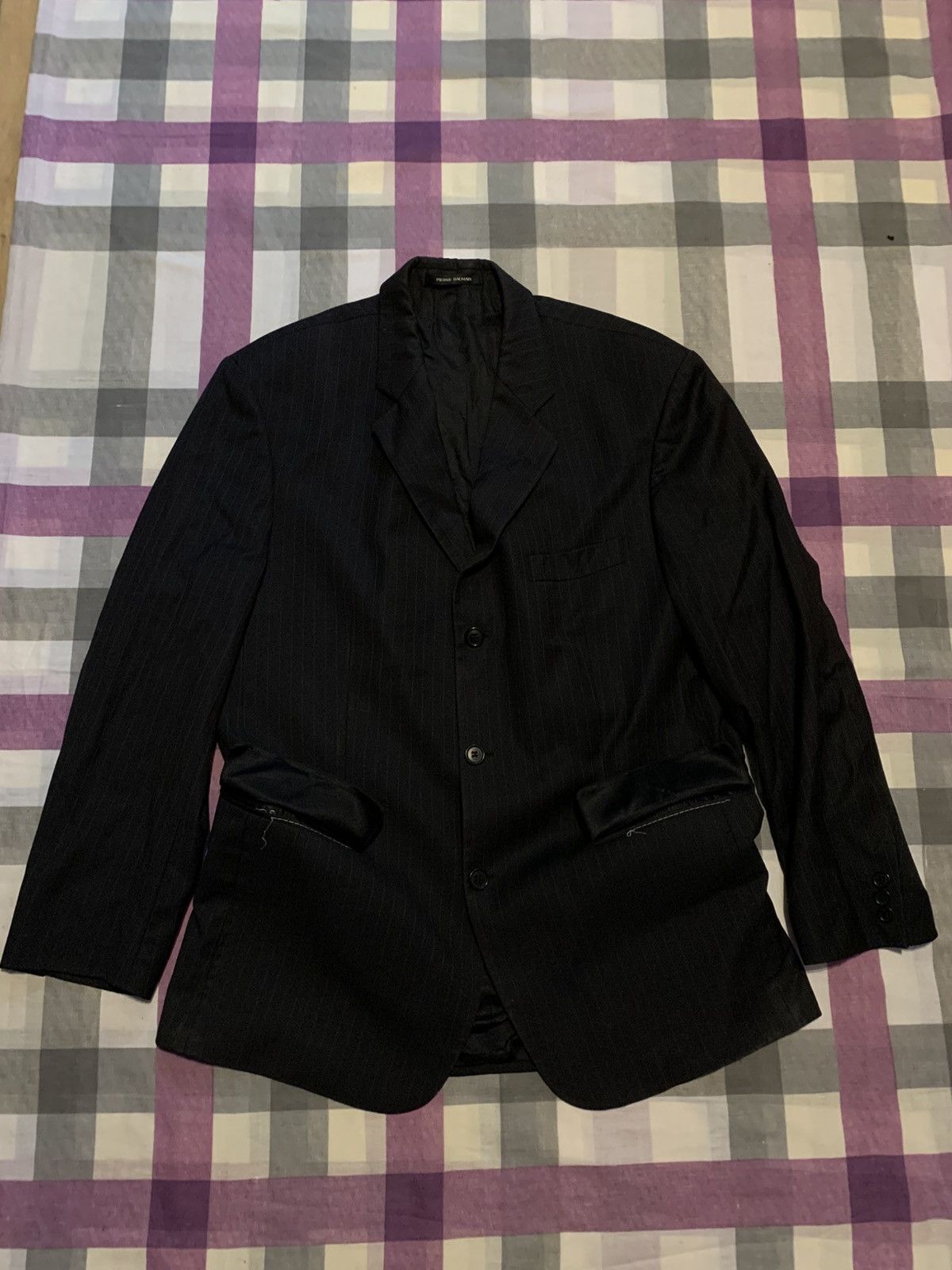 Pierre Balmain Pierre Balmain Black Pinstripe Blazer (2002/03) 100% Wool Size 42L - 2 Thumbnail