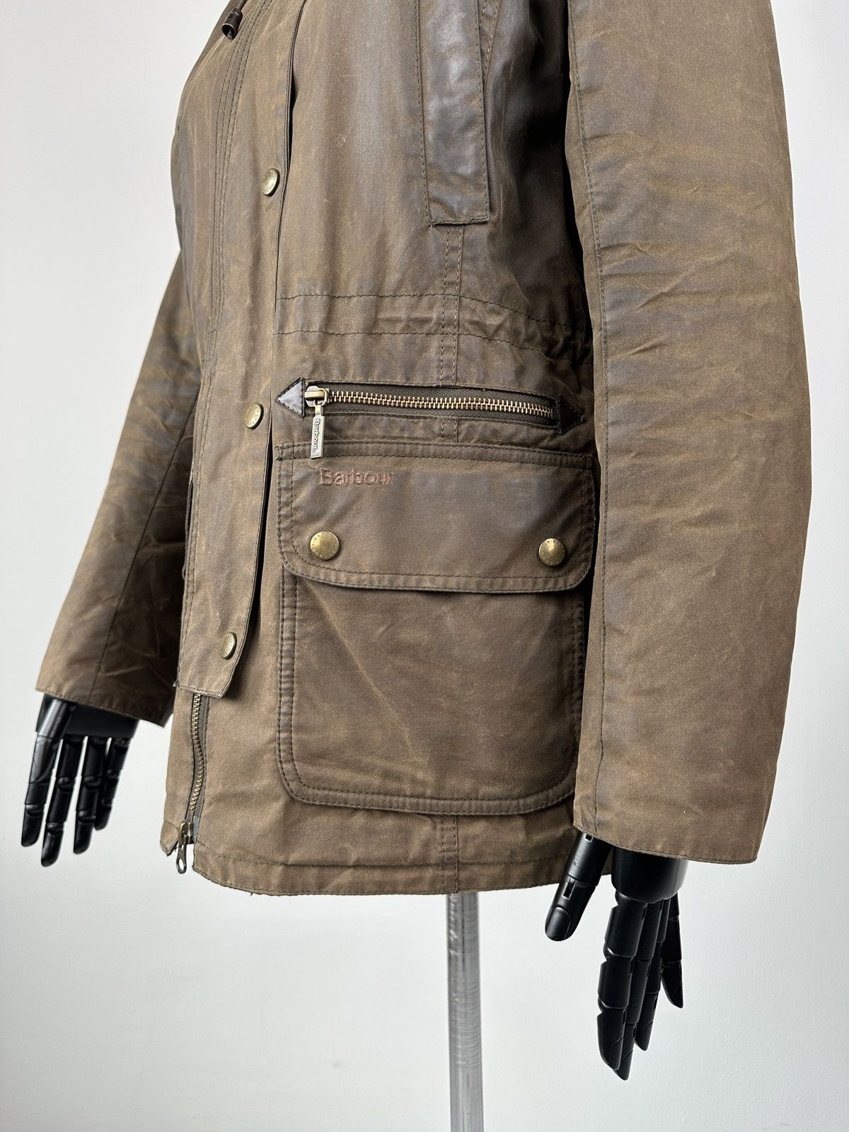 Barbour BARBOUR KELSALL Wax Parka Jacket Fur Hood Women’s Coat Size M / US 6-8 / IT 42-44 - 9 Thumbnail