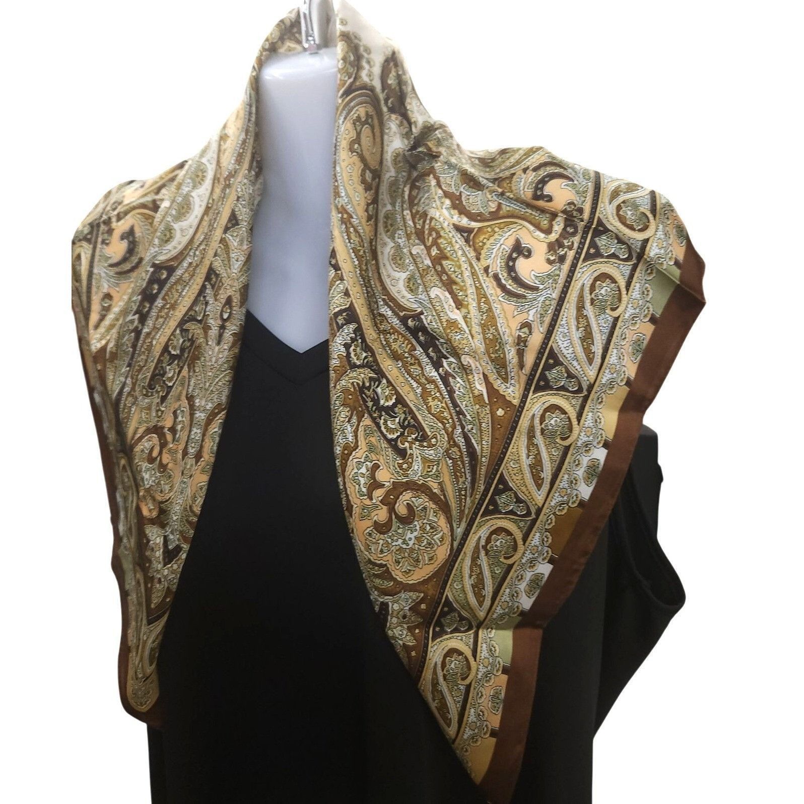Other Elegant Fall Paisley Scarf Satin Wild Rag Scarf 100% Polyest Size ONE SIZE - 9 Thumbnail