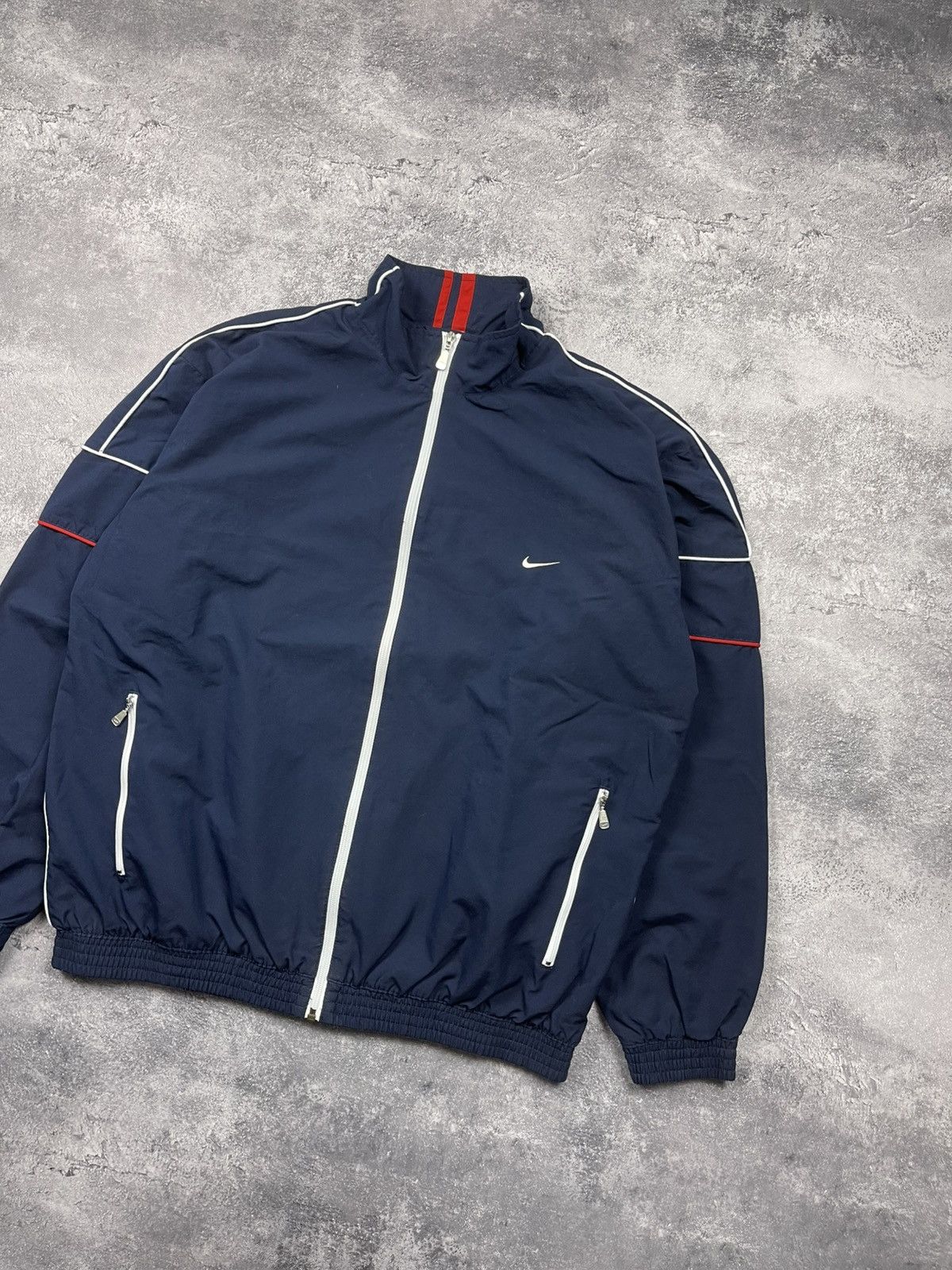 Nike Vintage Nike Track Jacket Full Zip 00s Swoosh Drill Y2K Size US XL / EU 56 / 4 - 4 Thumbnail