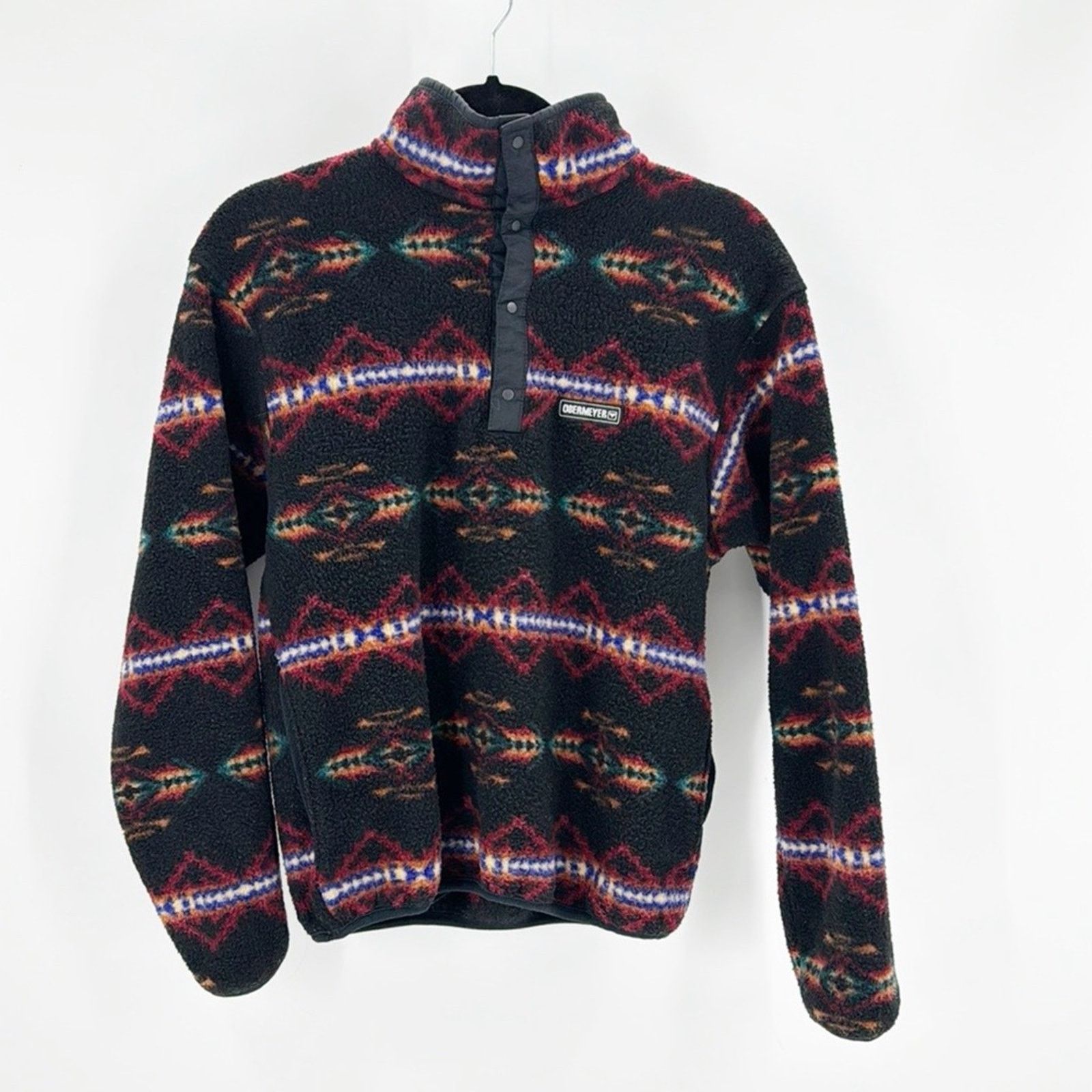 Obermeyer Vintage Obermeyer indigenous Print Fleece pullover sweater S Size S / US 4 / IT 40 - 1 Thumbnail