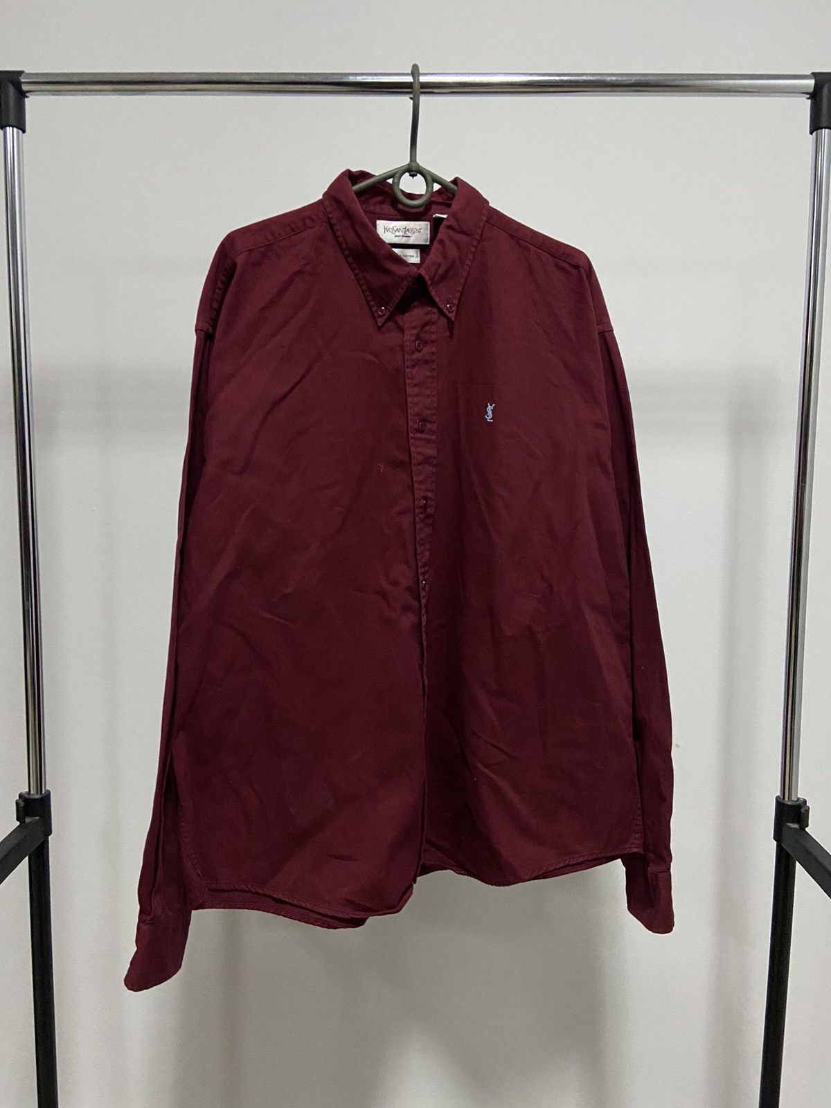 Vintage × Yves Saint Laurent Yves Saint Laurent overshot Vintage Button Ups Logo YSL Size US XL / EU 56 / 4 - 1 Thumbnail