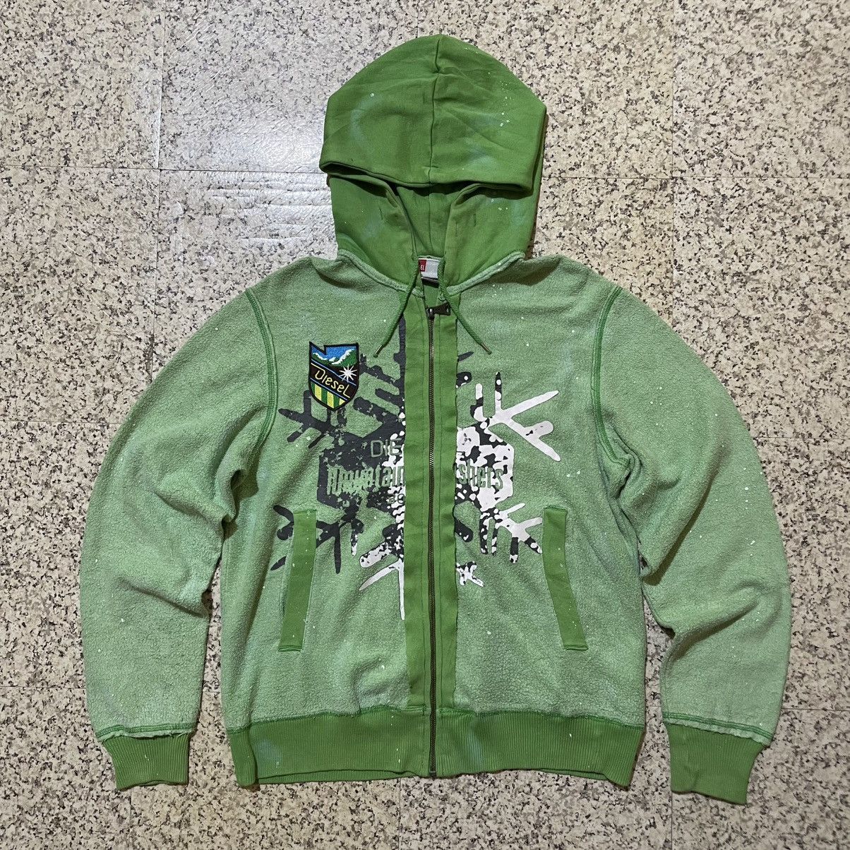 Diesel Vintage Diesel Y2k Grunge Style Distressed Full-Zip Hoodie Size XL / US 12-14 / IT 48-50 - 1 Thumbnail