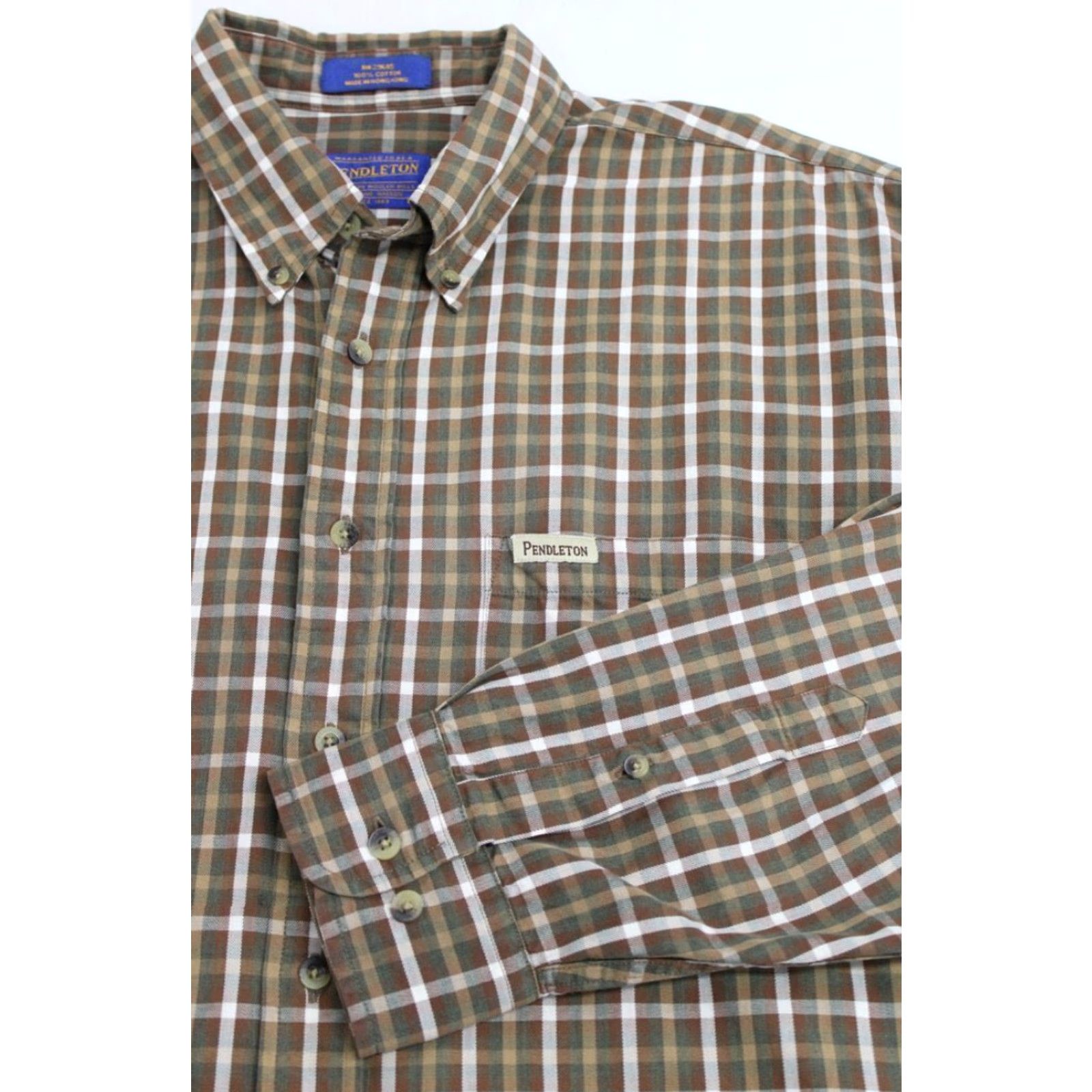 Pendleton Pendleton Shirt Mens Large Brown Checks Long Sleeve Button Down Cabincore Cotton Size US L / EU 52-54 / 3 - 8 Thumbnail