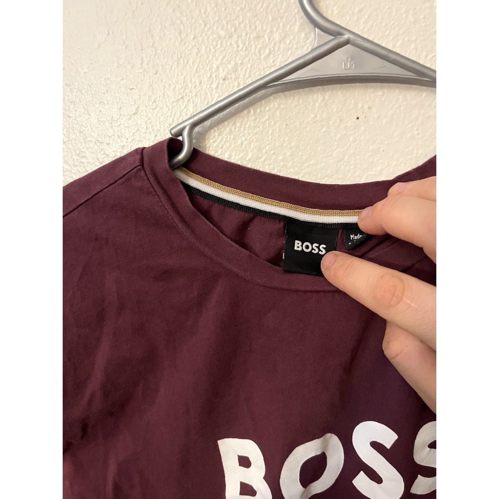 Hugo Boss Hugo Boss Logo Graphic T-Shirt Maroon Regular Large Men Shirt T-Shirt Mens L Logo Size US L / EU 52-54 / 3 - 2 Thumbnail