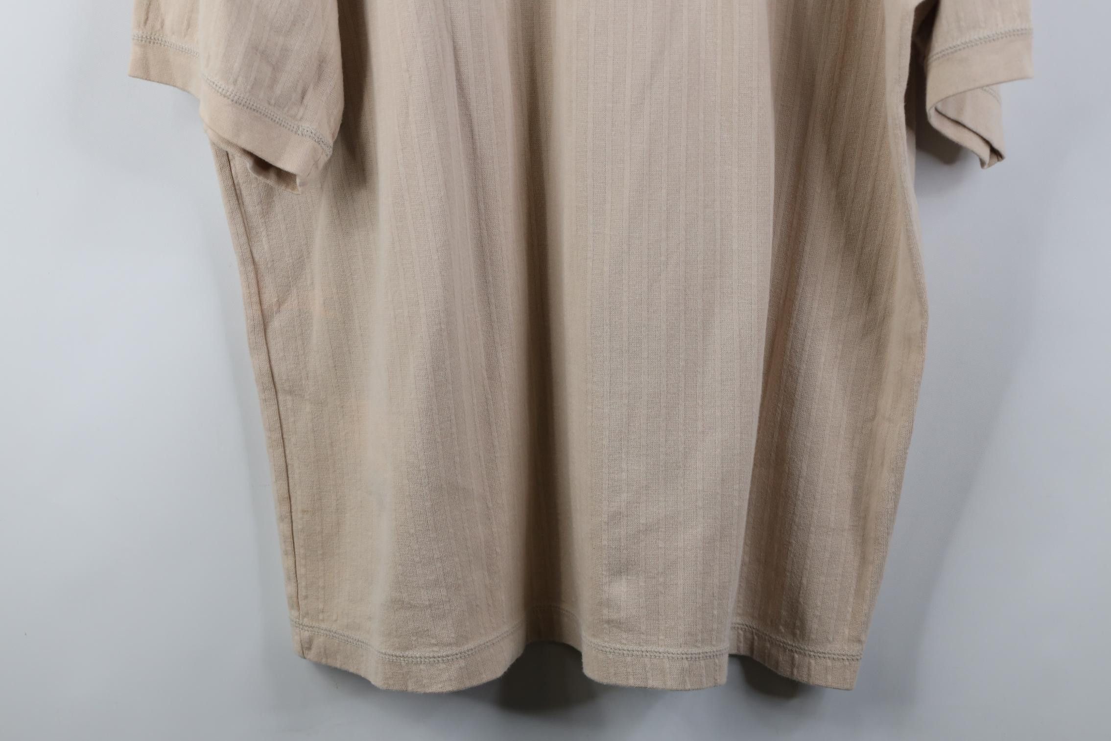 Vintage Vintage 90s Streetwear Ribbed Knit Henley T-Shirt Beige Size US XL / EU 56 / 4 - 3 Thumbnail