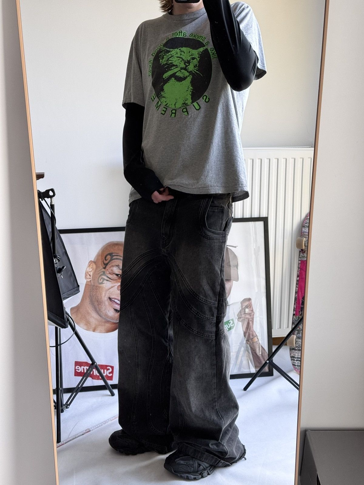 Supreme × Vintage Vintage Supreme Smoke Cat 🐈 Tee Hype like a 💨 after sex Size US L / EU 52-54 / 3 - 6 Thumbnail