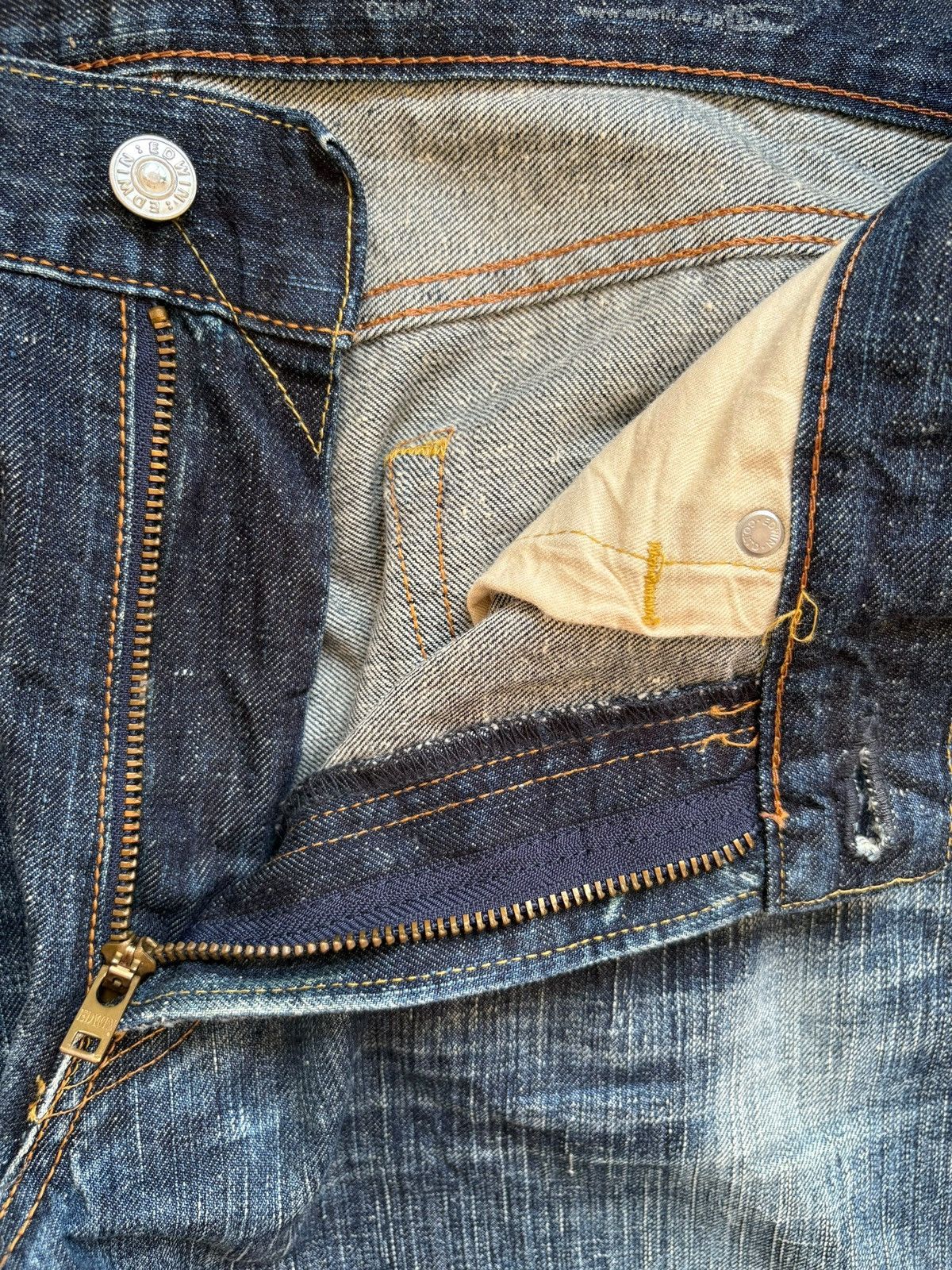 Edwin Vintage Edwin 503R Blue Wash Loose Jeans Size US 34 / EU 50 - 9 Thumbnail