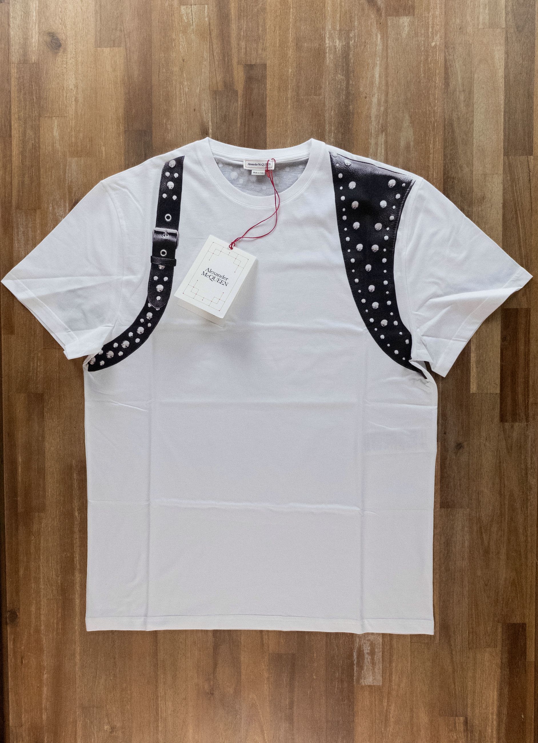 Alexander McQueen ALEXANDER MCQUEEN white Stud Harness t-shirt Large q Size US L / EU 52-54 / 3 - 1 Thumbnail