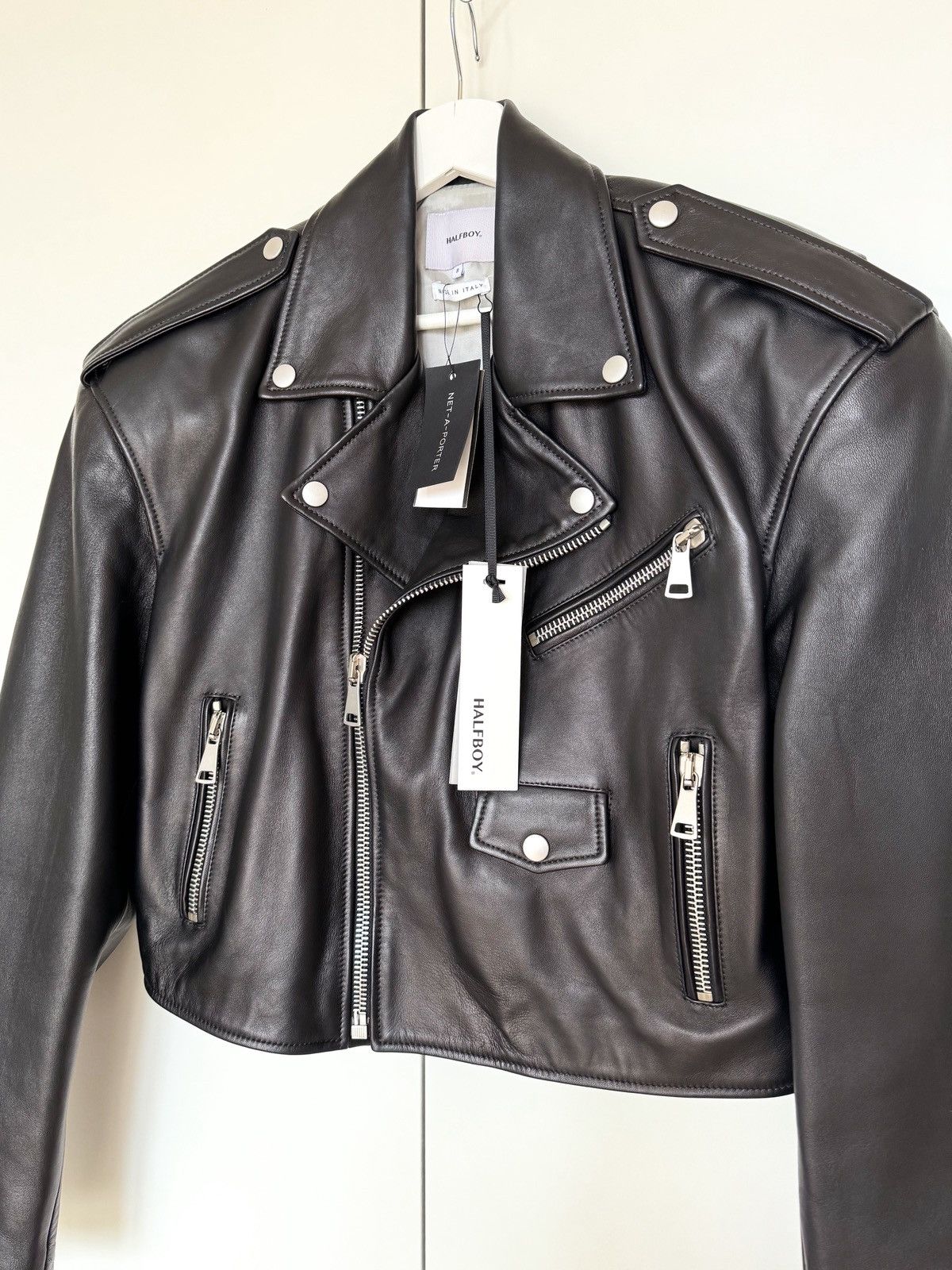 Other Halfboy Chiodo cropped biker jacket black leather Size S / US 4 / IT 40 - 6 Thumbnail