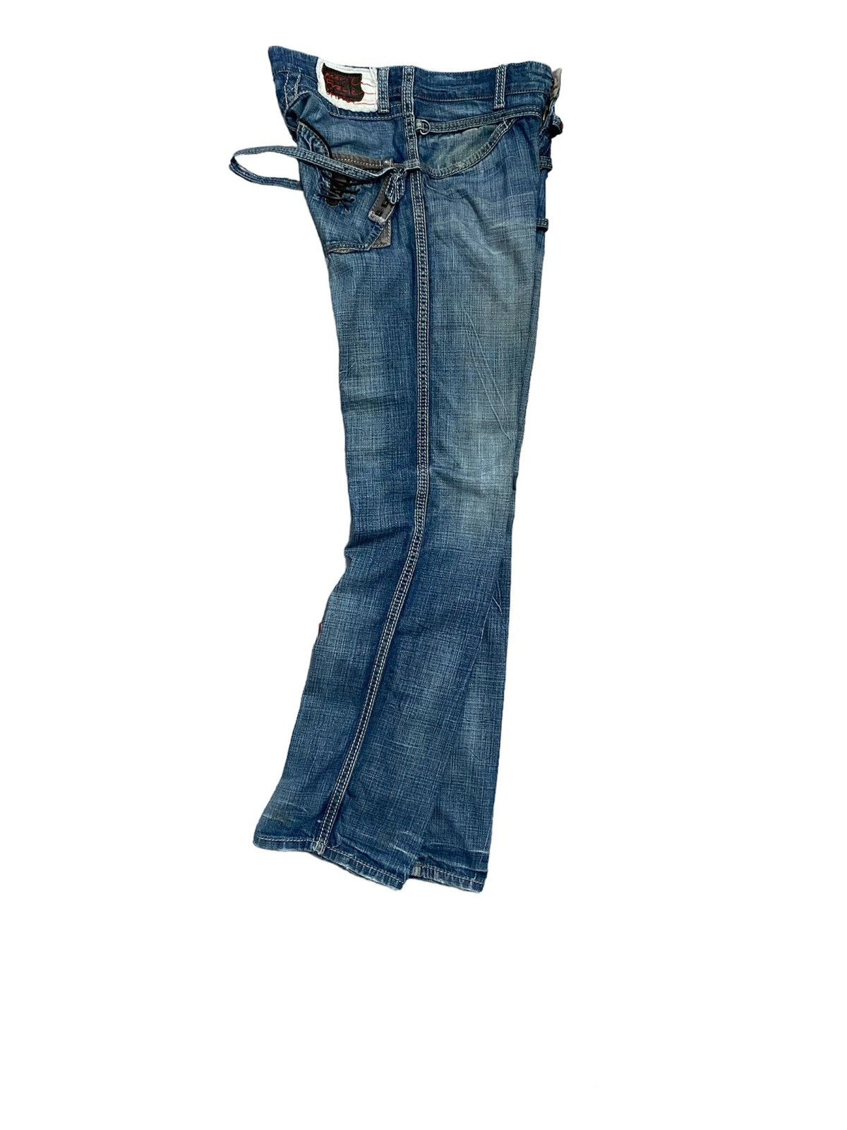 Marithe + Francois Girbaud Vintage MFG Lace Up Distressed Jeans Size US 31 - 3 Thumbnail