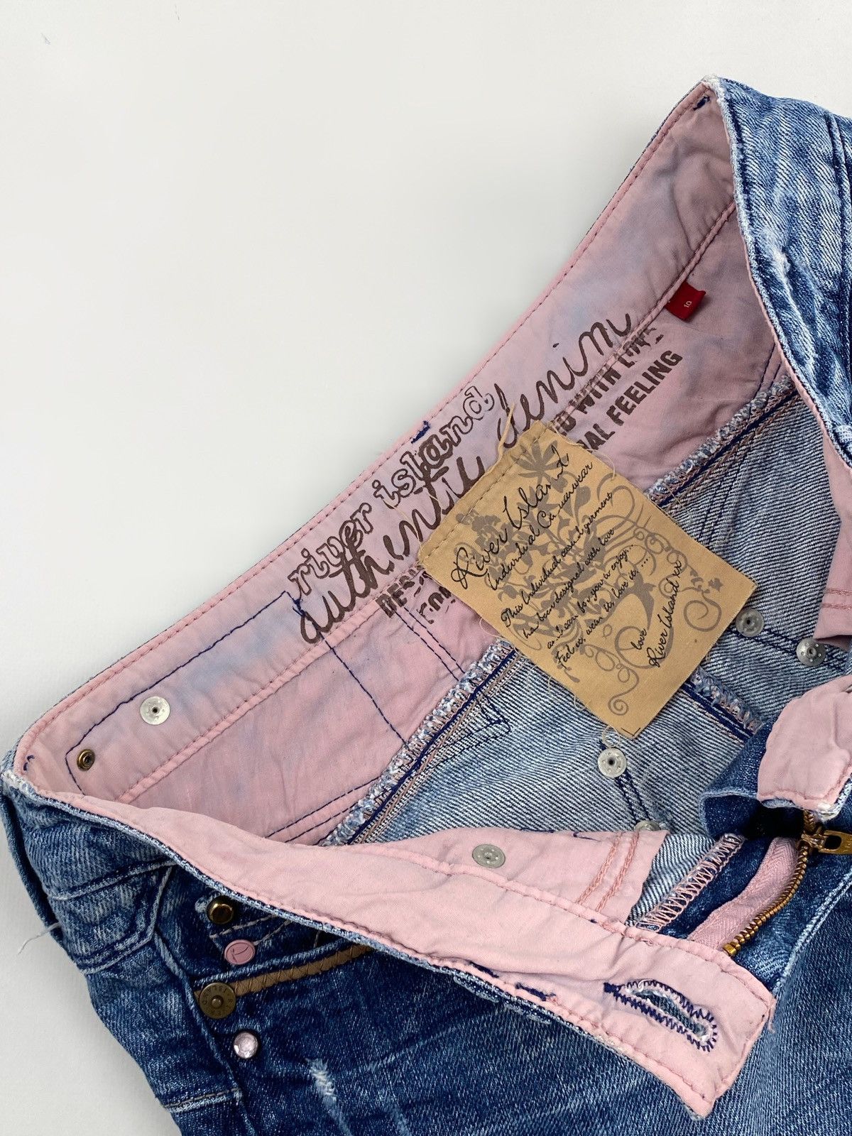 River Island Y2K Vintage River Island Washed Low Rise Bootcut Flares Size 28" / US 6 / IT 42 - 3 Thumbnail