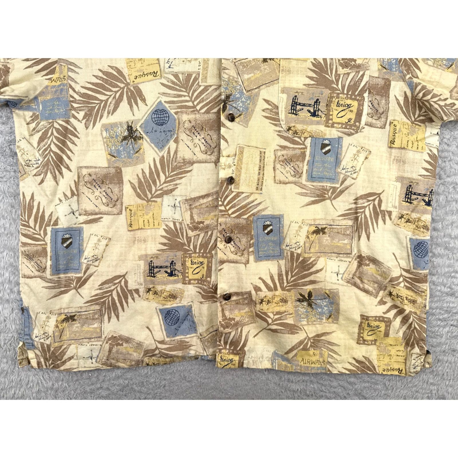 Roundtree & Yorke VINTAGE Roundtree & Yorke Shirt Men 2XL Yellow Hawaiian Cotton Floral Button-Up Short Sleeve Size US XXL / EU 58 / 5 - 5 Thumbnail