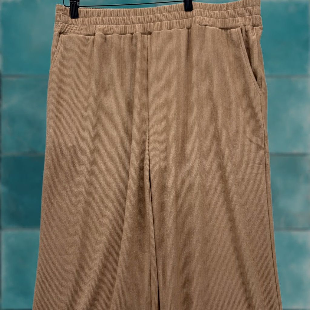Vintage Christopher & Banks Knit Dress Pants Womens L Brown Elastic Waist Pockets Pull On Flat Front Solid 29in Inseam Stretch Casual Size 36" / US 14 / IT 50 - 1 Thumbnail