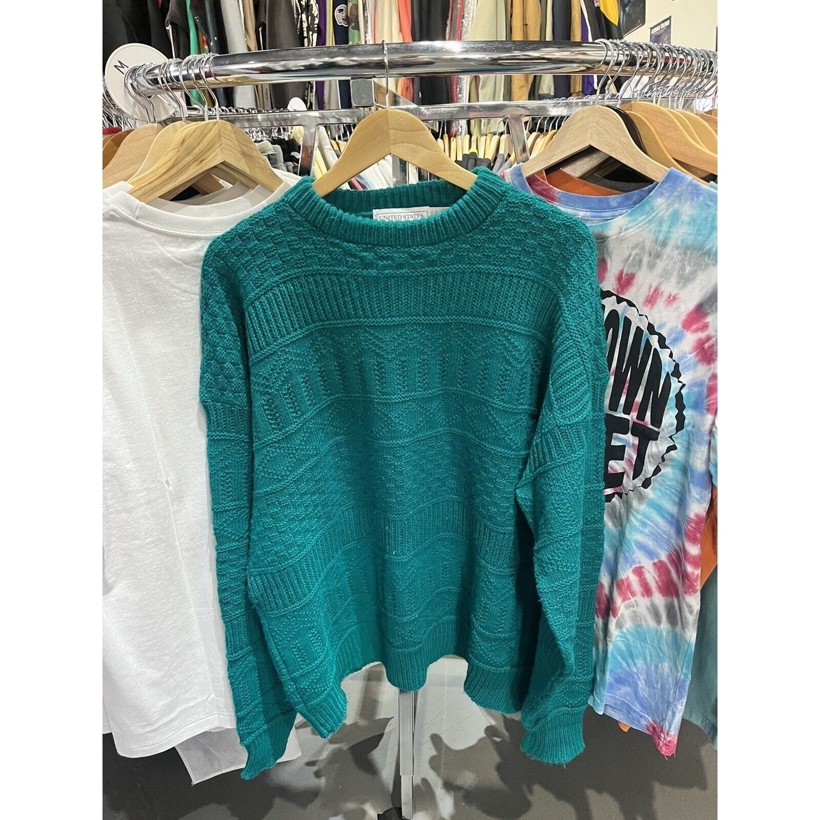 Other VTG 80s United States Sweaters Bright Teal Knit Sweater XL Grailed