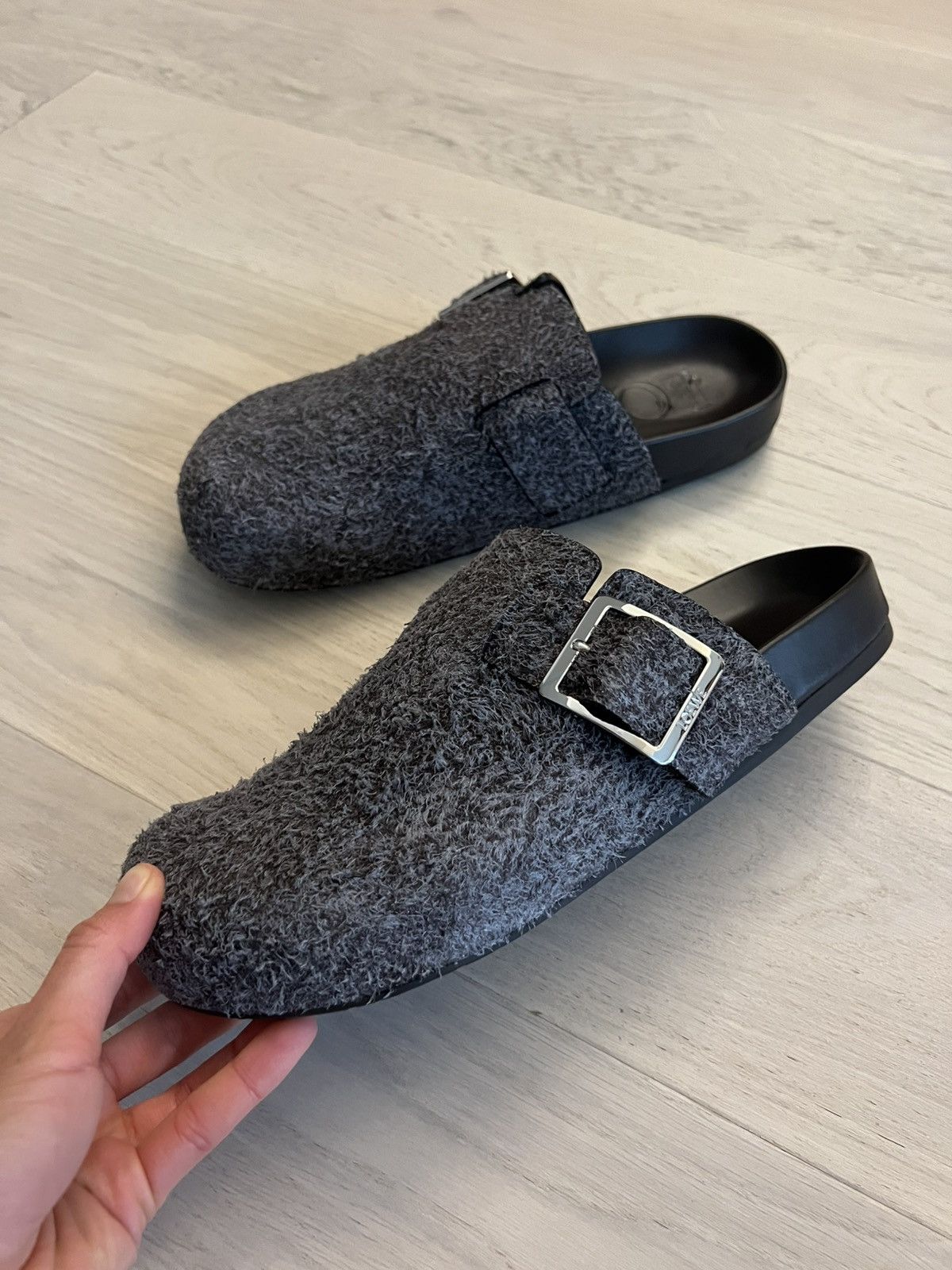 Loewe Loewe Ease Brushed Suede Buckle Dad’s Slipper Mules Size US 11 / EU 44 - 2 Thumbnail