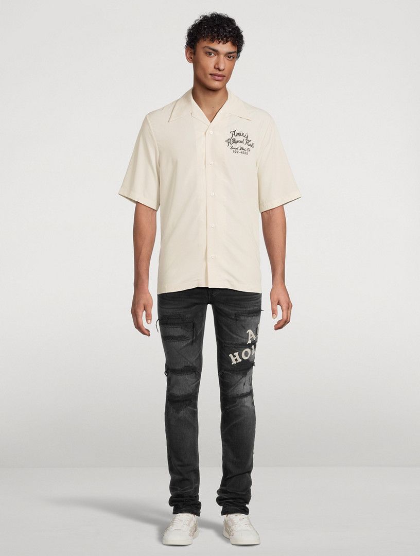 Amiri os11x1225 Hollywood Auto Bowling Shirt in Alabaster Size US M / EU 48-50 / 2 - 5 Thumbnail