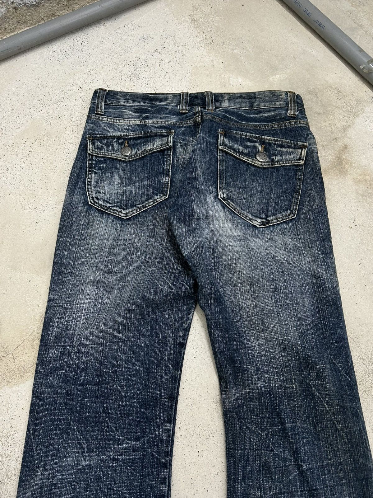 Japanese Brand Doublefocus Japan Jeans Distressed Washed Clawn Mark Quotes Size US 32 / EU 48 - 13 Thumbnail
