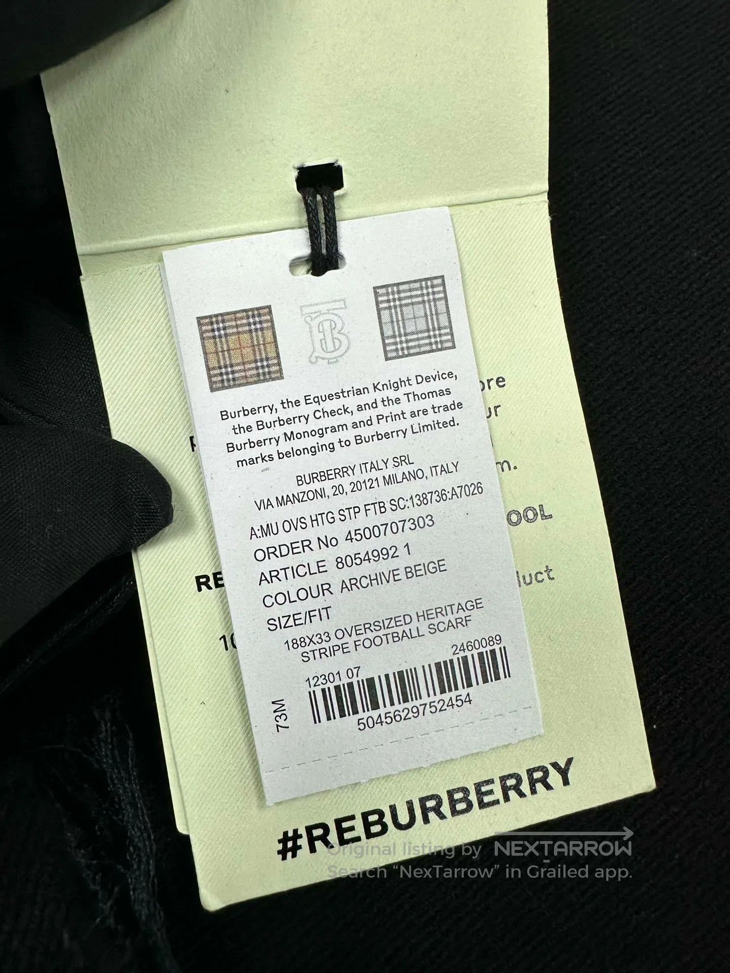 Burberry Burberry Classic Color Blocked Letter Logo Wool Fringe Sca Size ONE SIZE - 4 Thumbnail