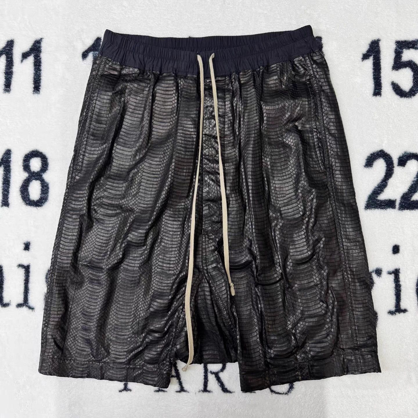 Rick Owens Rick Owens Python-PatternedCroppedDrop-Crotch Trousers Q10 Size US 36 / EU 52 - 1 Thumbnail