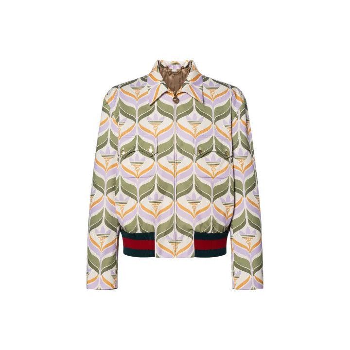 Gucci Gucci Gucci x Adidas Green Patterned Jacket -2506 Size US M / EU 48-50 / 2 - 1 Thumbnail