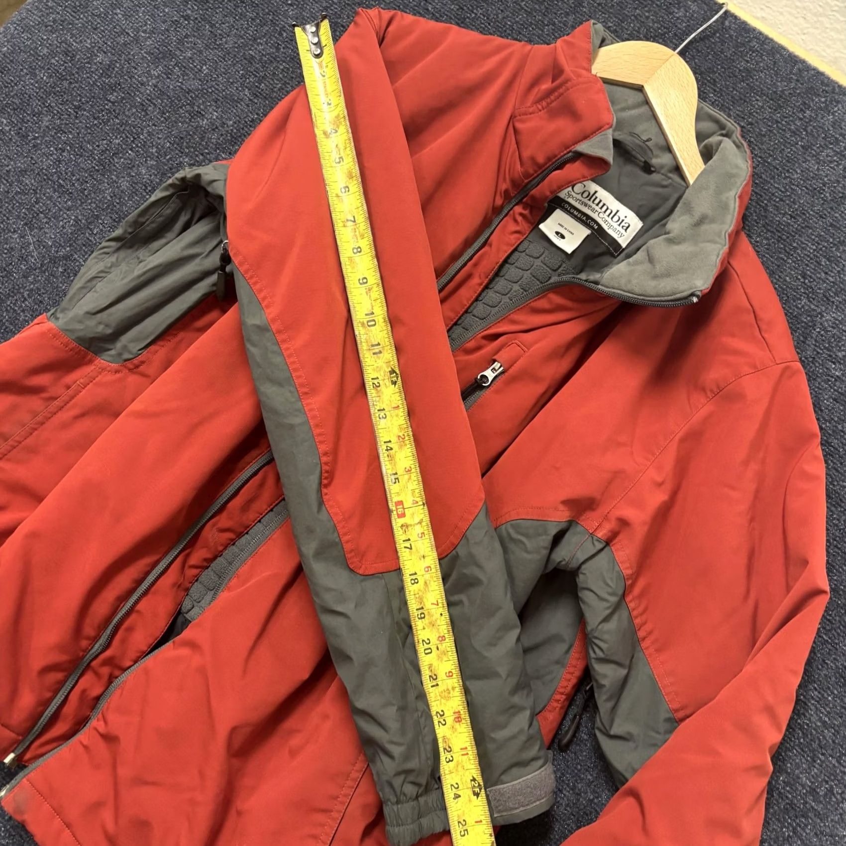 Vintage Columbia Jacket Mens Large Red Fleece Lined Full Zip Windbreaker Hiking Outdoor Casual Travel Size US L / EU 52-54 / 3 - 6 Thumbnail