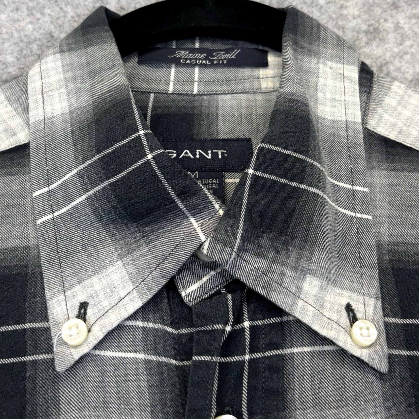 Gant VINTAGE GANT Maine Twill Shirt Mens Medium Black Grey White Check Long Sleeve Button-Down Casual Fit Size US M / EU 48-50 / 2 - 3 Thumbnail