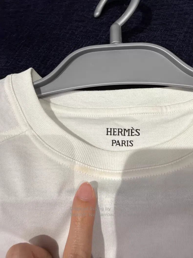 Hermes Hermes Pocket Embroidered Short Sleeve T-Shirt - Cotton Size XXS / US 00 / IT 34 - 3 Thumbnail