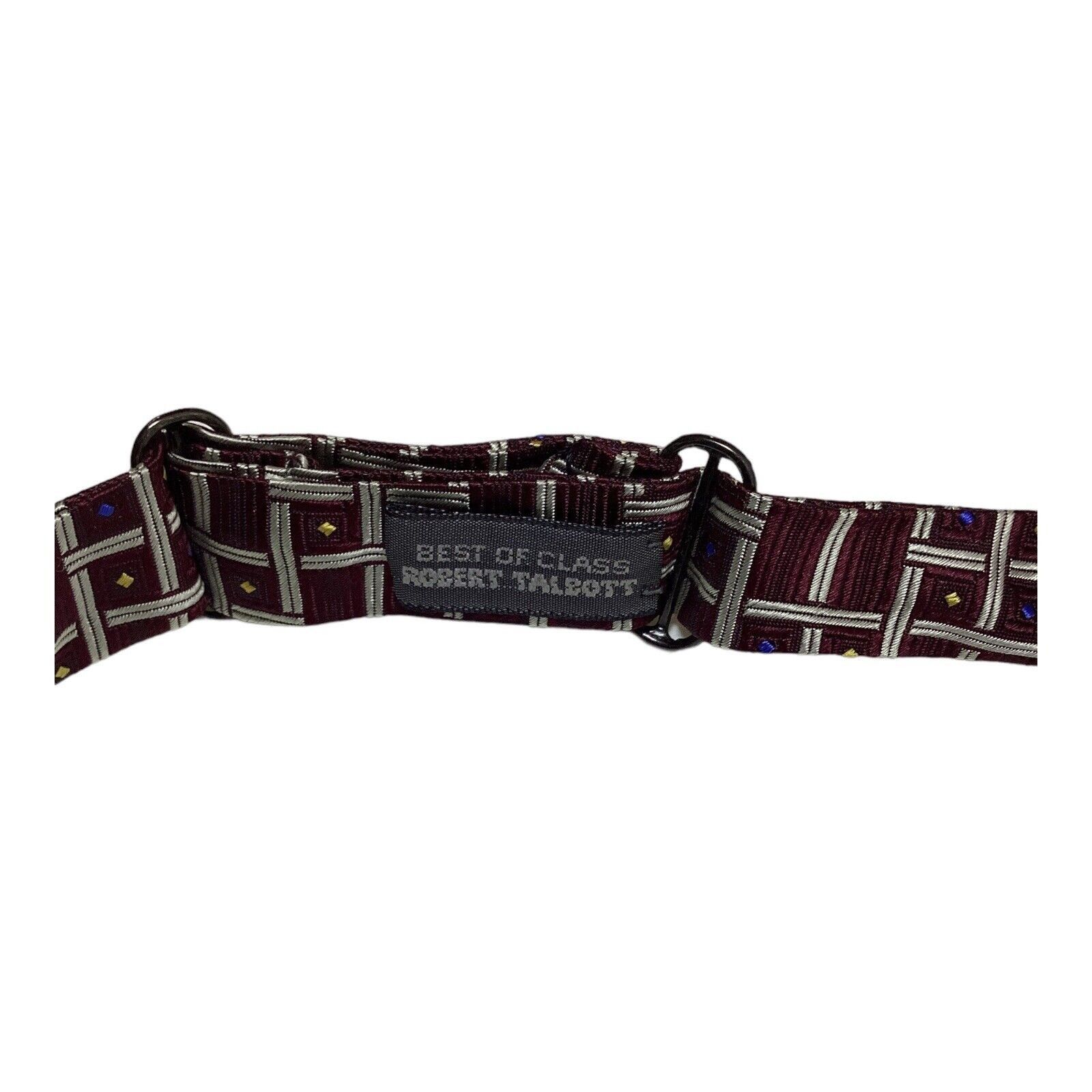 Robert Talbott ROBERT TALBOTT Burgundy Geometric Adjustable Self Bow Tie Si Size ONE SIZE - 4 Thumbnail