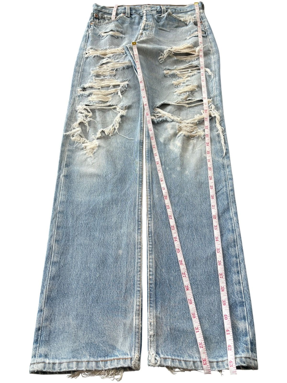 Levi's Vintage 90s Levis 501 Ripped Heavy Distressed Loose Jeans Size US 30 / EU 46 - 8 Thumbnail
