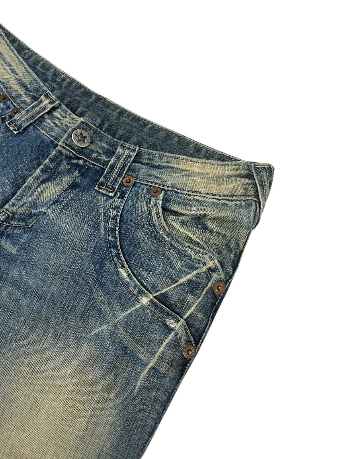 Hysteric Glamour Pep Jean Flare Mud Washed Clawn Mark Distressed Low Rise Size US 30 / EU 46 - 9 Thumbnail