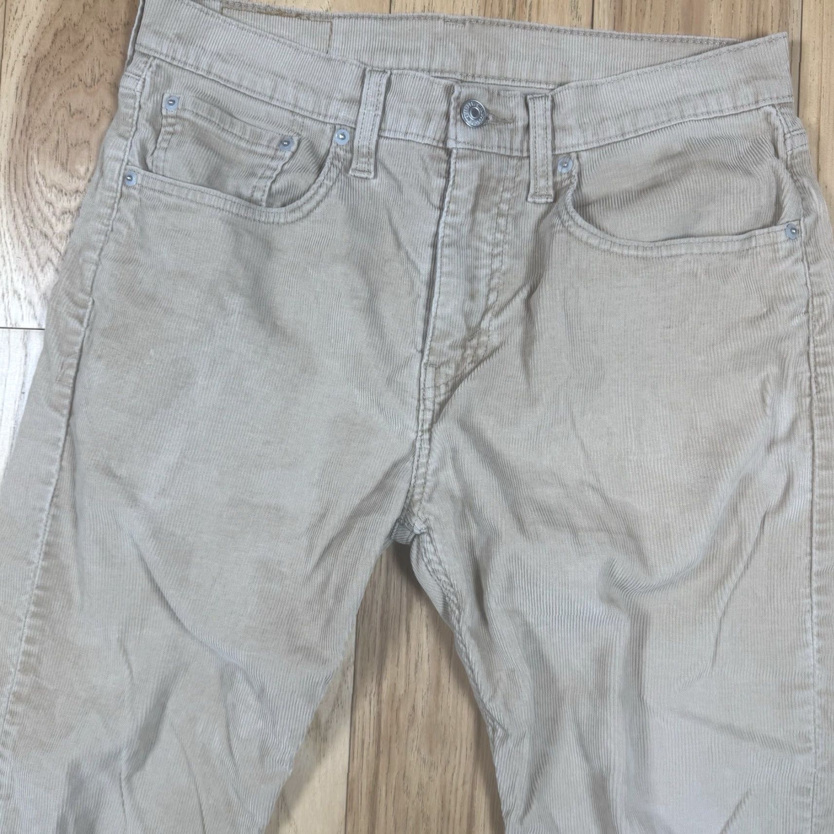 Levi's Levi's 502 Corduroy Pants Mens 30x29 Khaki Beige Straight Leg Regular Color: Orange denim Chino Style: Corduroy Pants Mens Medium? Size US 30 / EU 46 - 3 Thumbnail