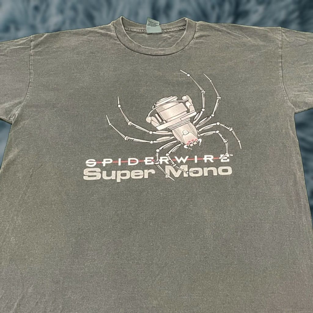 Vintage VINTAGE 90s Fishing Spider Wire Super Mono VTG Spider Fish Shirt Mens XL Green Crewneck Short Sleeve 90s Mens Size US XL / EU 56 / 4 - 1 Thumbnail
