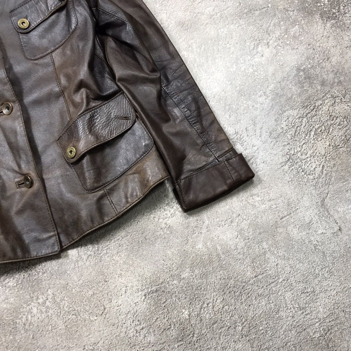 Japanese Brand VINTAGE Y2K LEATHER JACKET JAPAN CASUAL STREETWEAR 90s Size M / US 6-8 / IT 42-44 - 5 Thumbnail