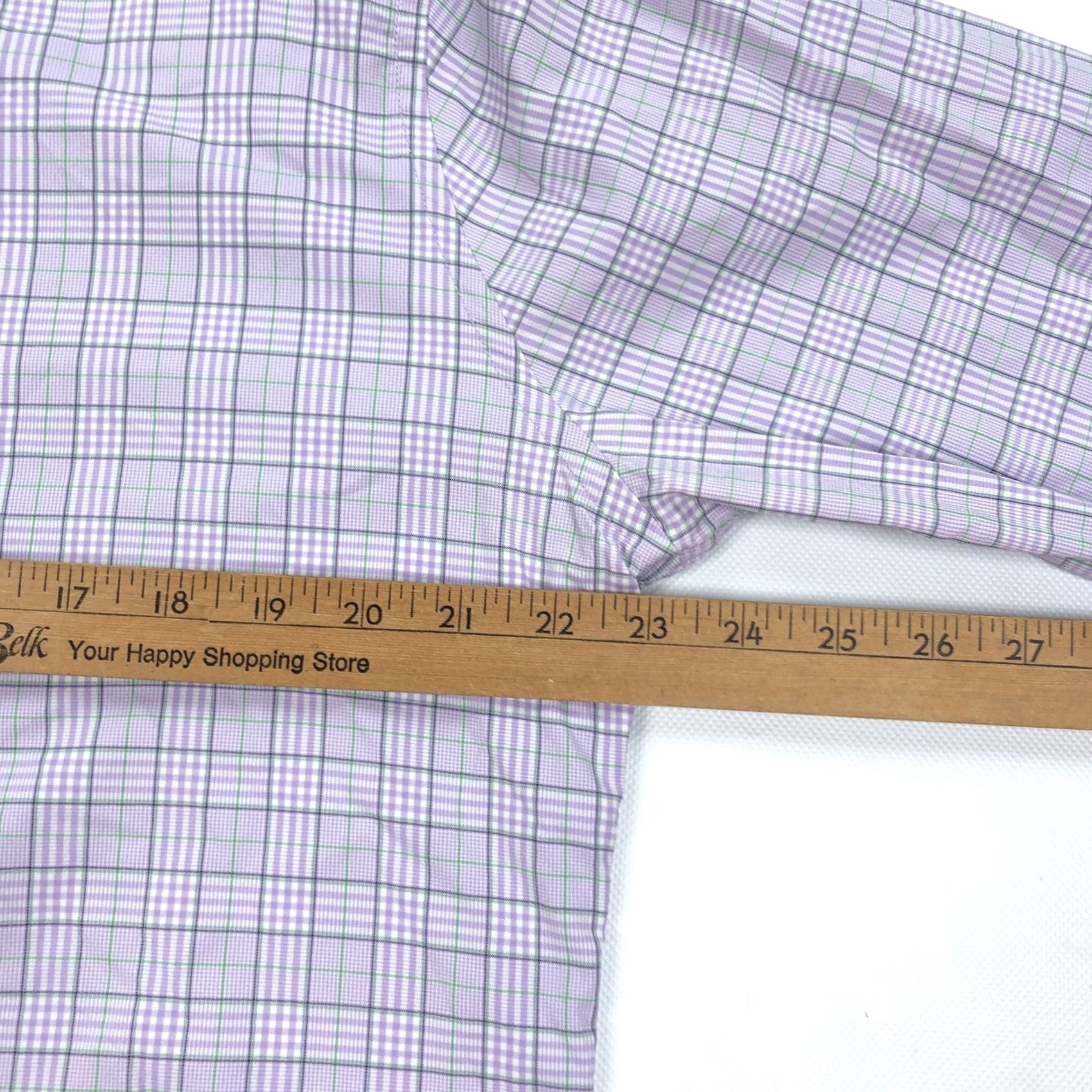 Peter Millar VINTAGE Peter Millar Men's L Lavender Plaid Summer Comfort Button-Down Shirt Nylon Blend Size US L / EU 52-54 / 3 - 6 Thumbnail